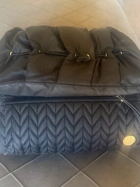 Black Quilted Puffer Shoulder Bag